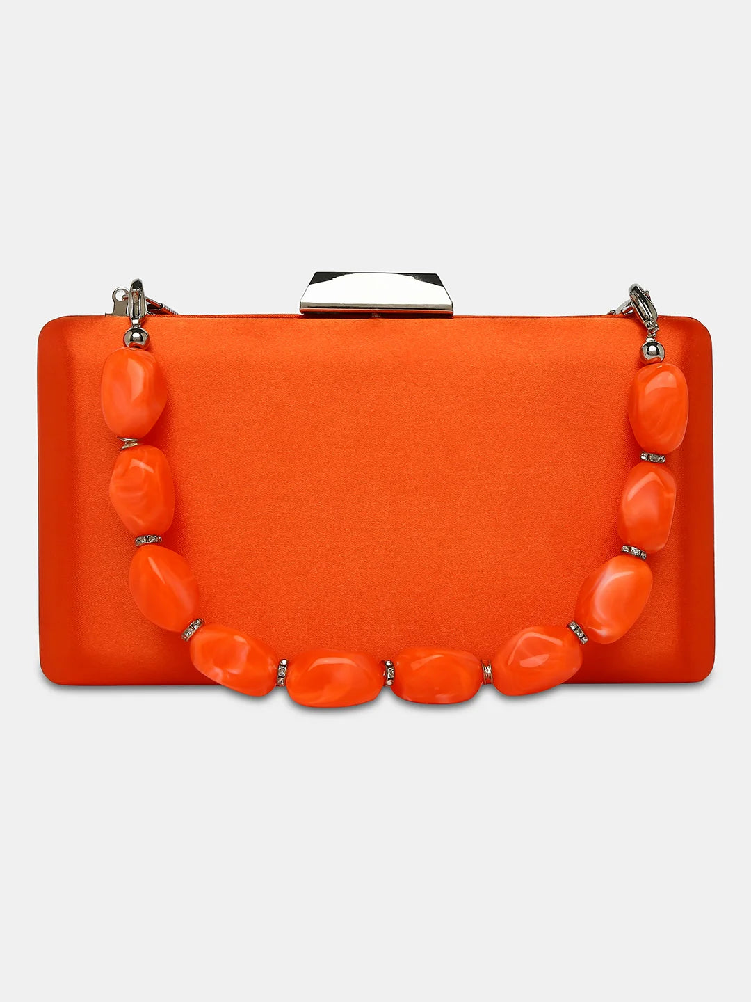 Lace - covered clutch for a romantic and feminine lookCaprese Hazel Bead Clutch Small Orange