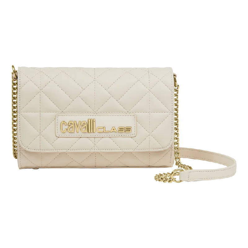 Leatherette satchel with a quilted pattern for a sophisticated styleWomen Carlotta Ivory Handbag