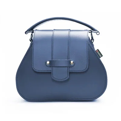 Satchel with a detachable strap for easy customizationCeleste Handmade Leather Bag - Royal Blue