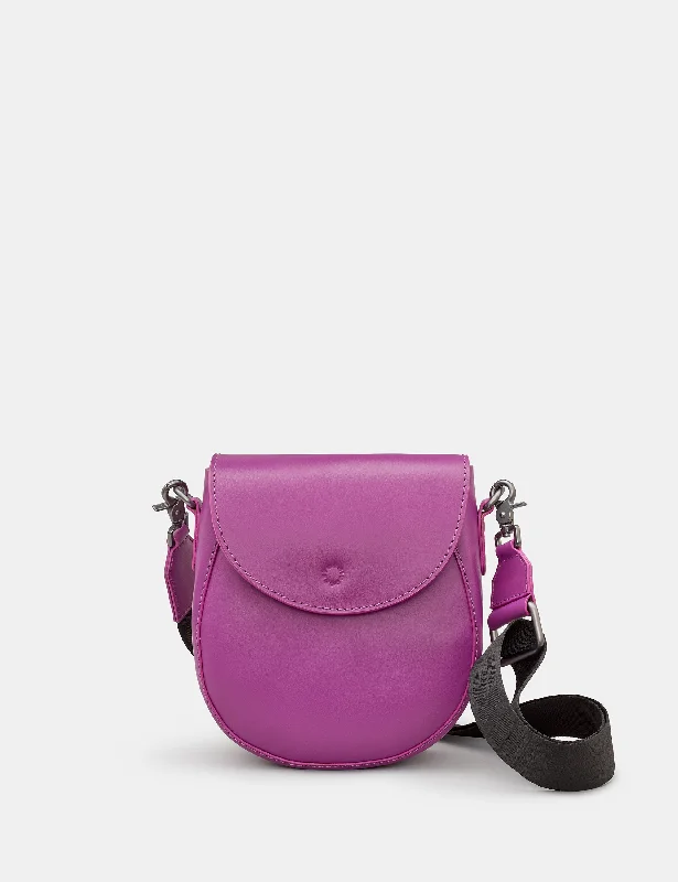 Metallic satchel with a shiny finish for evening eventsChawton Purple Leather Cross Body Satchel Bag