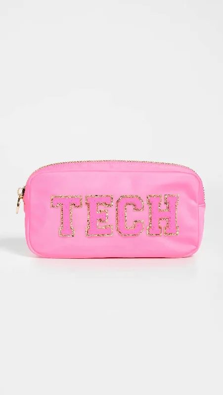 Two - tone clutch with a contrast color lining for added styleClassic Small Pouch In Bubblegum Tech