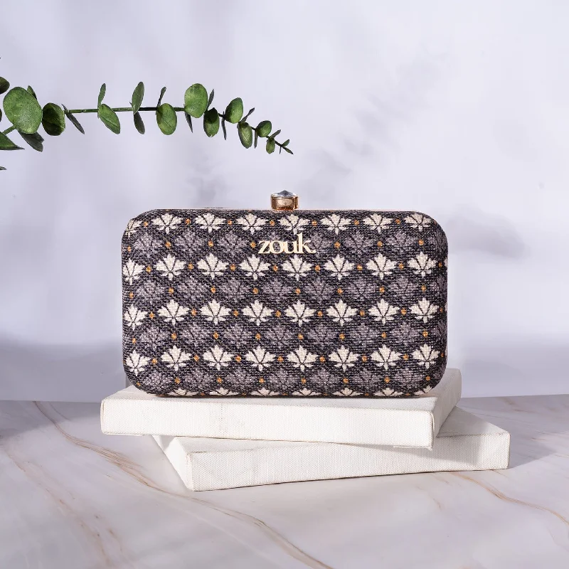 Clutch with a built - in mirror and compact for on - the - go touch - upsDeccan Bidri Clutch