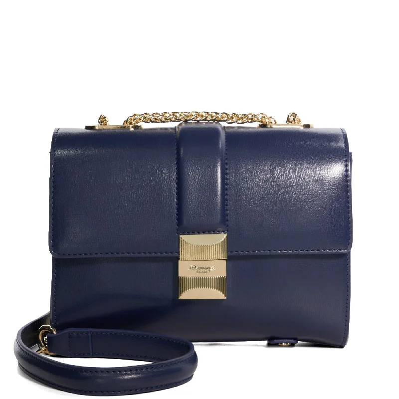 Two - tone clutch with a contrast color lining for added styleDEFINITIVE - NAVY