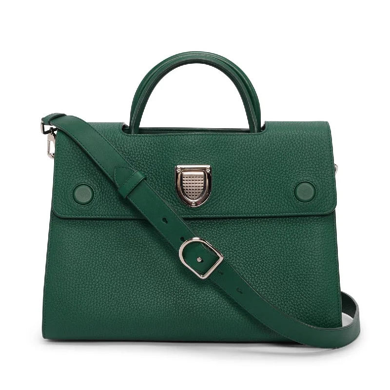 Studded handle bag with a punk - rock aesthetic for a bold fashion choiceDior Emerald Green Grained Calfskin Medium Diorever Bag