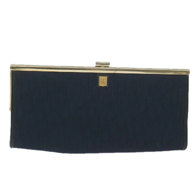 Leather evening bag with a gold - plated chain strap for a sophisticated lookDior Trotter  Canvas Clutch Bag (Pre-Owned)