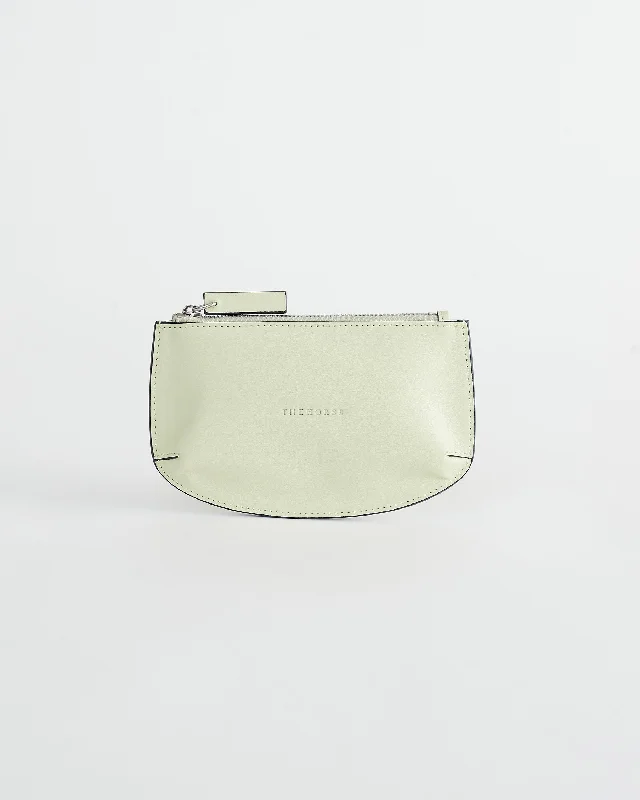 Clutch with a built - in mirror and compact for on - the - go touch - upsDrew Cardholder: Pistachio