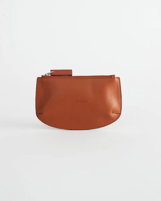 Two - tone clutch with a contrast color lining for added styleDrew Cardholder: Tan