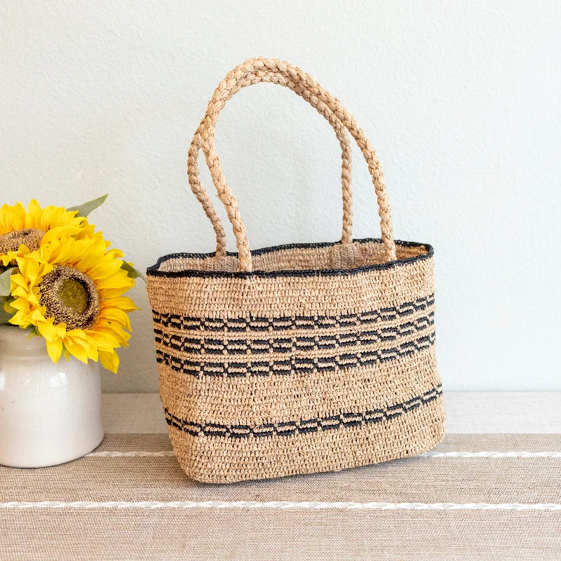 Convertible handle bag that can be worn as a shoulder bag with an adjustable strapElena Handbags Everyday Small Raffia Straw Handbag