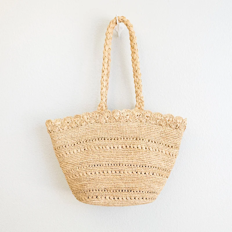 Plus - size handle bag with a spacious interior to carry all daily essentialsElena Handbags Summer Fashion Raffia Basket Bag