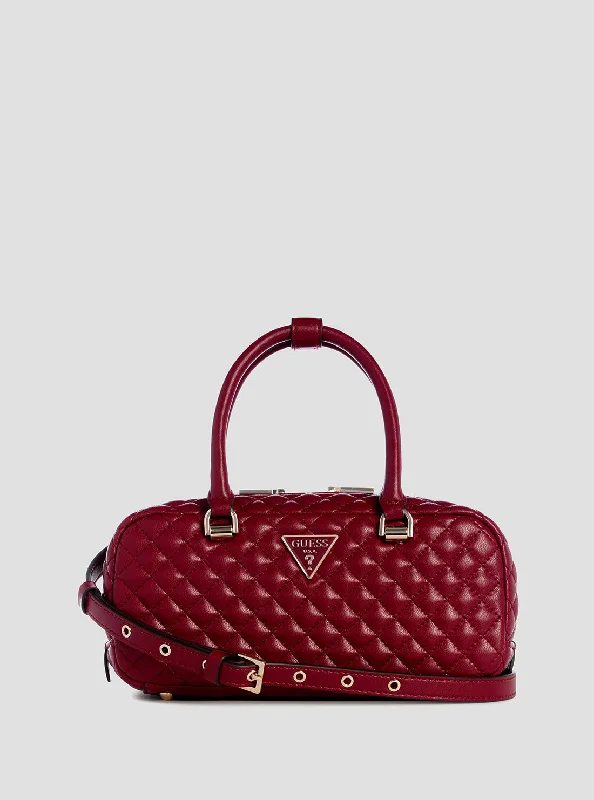 Studded satchel with a punk-rock edgeEco Red Rianee Satchel Bag