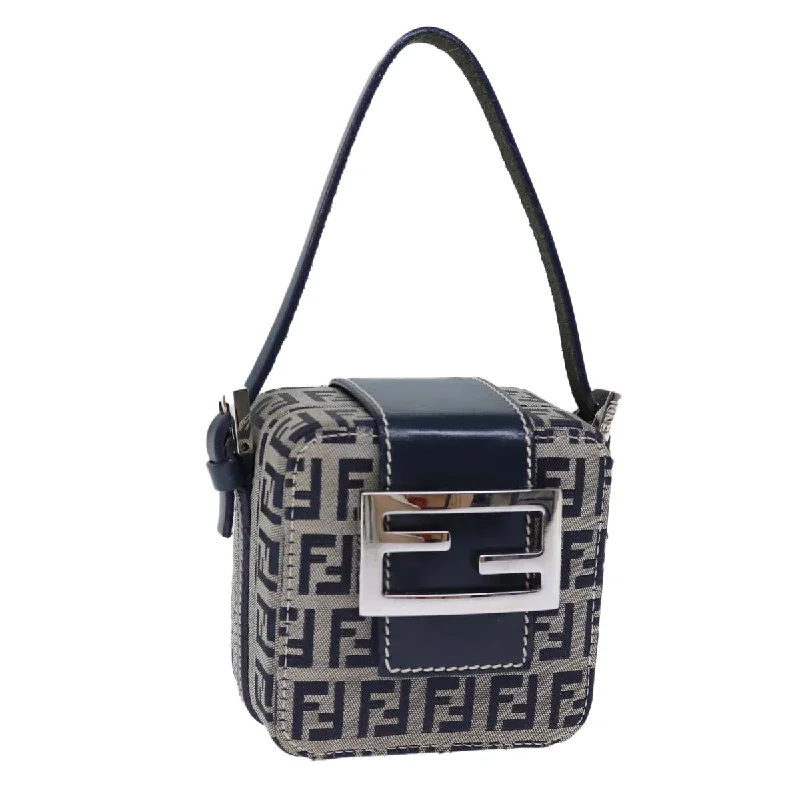 Geometric - shaped evening bag for a contemporary aestheticFendi Zucchino  Canvas Clutch Bag (Pre-Owned)