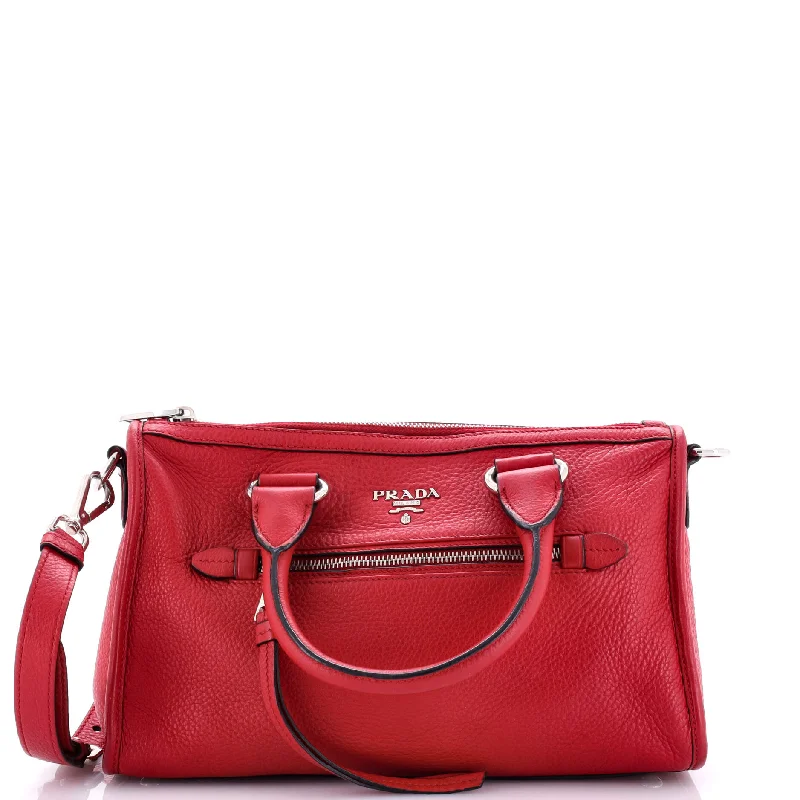 Leatherette satchel with a quilted pattern for a sophisticated styleFront Zip Convertible Satchel Vitello Phenix Small