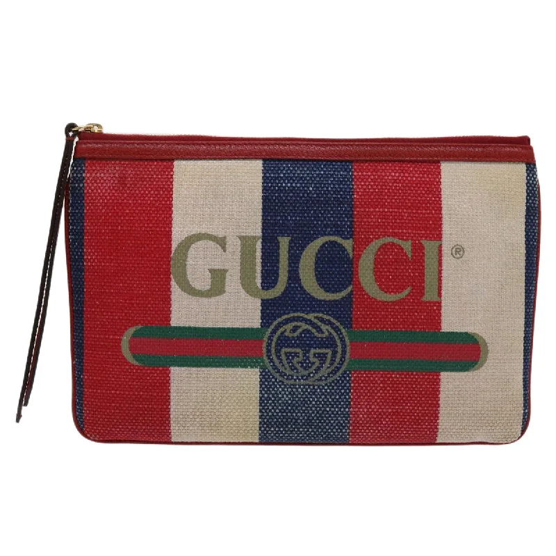 Patent leather clutch with a modern, minimalist designGucci  Canvas Clutch Bag (Pre-Owned)