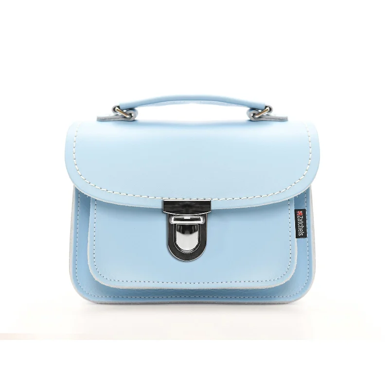 Studded satchel with a punk-rock edgeLuna Handmade Leather Bag - Baby Blue