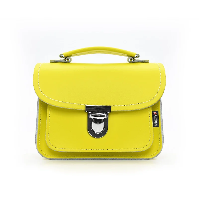 Color-blocked satchel with bold and bright colors for a trendy lookLuna Handmade Leather Bag - Daffodil Yellow