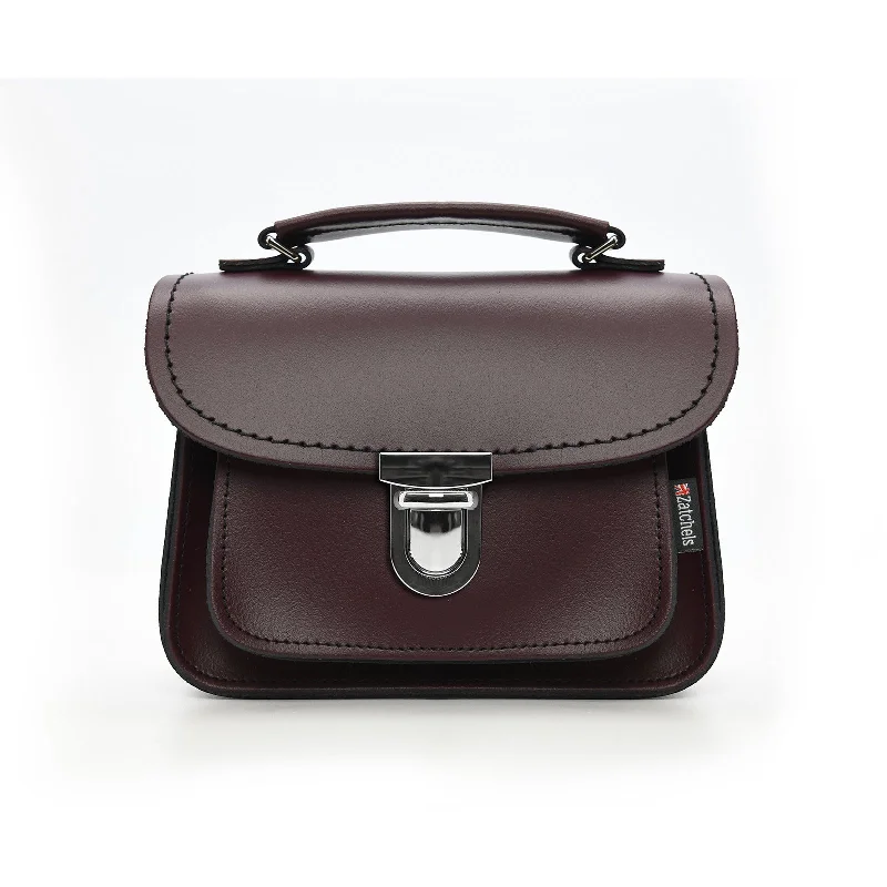 Metallic satchel with a shiny finish for evening eventsLuna Handmade Leather Bag - Marsala Red