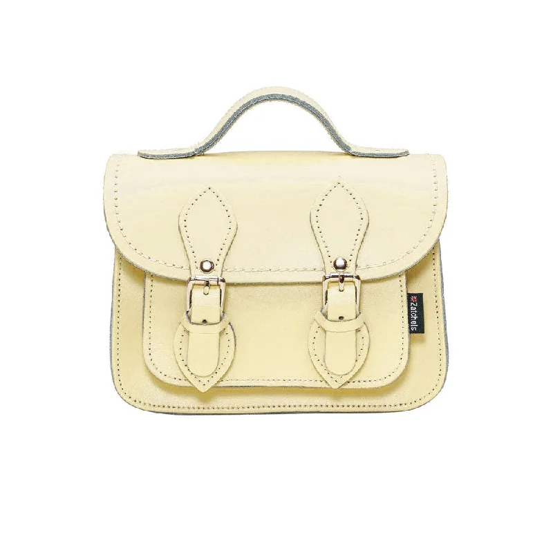 Color-blocked satchel with bold and bright colors for a trendy lookHandmade Leather Micro Satchel - Primrose Yellow