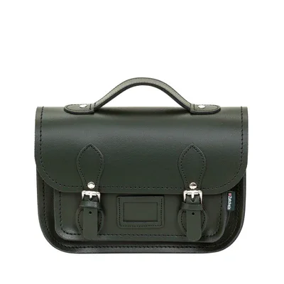 Laser-cut leather satchel with an intricate geometric designLeather Midi Satchel - Ivy Green