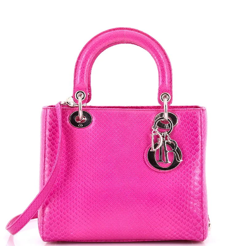 Plus-size satchel with a spacious interior for carrying all essentialsLady Dior Bag Python Medium