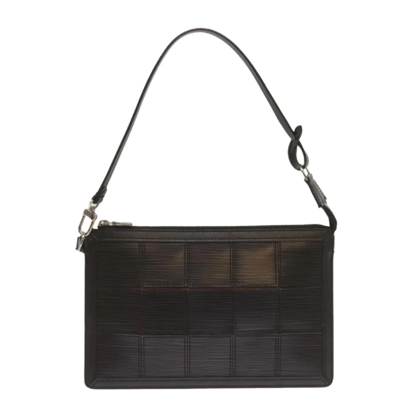 Laser - cut leather evening bag with an intricate patternLouis Vuitton Delmonico  Leather Clutch Bag (Pre-Owned)