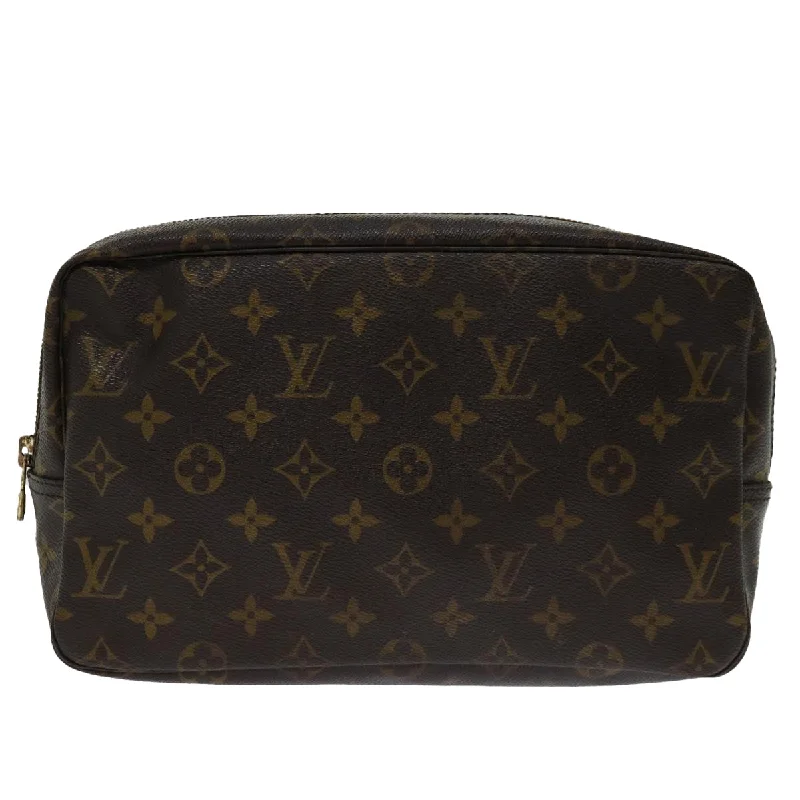 Leather evening bag with a gold - plated chain strap for a sophisticated lookLouis Vuitton Trousse Toilette 28  Canvas Clutch Bag (Pre-Owned)