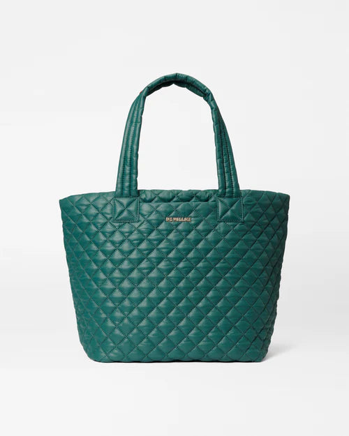 Color - blocked handle bag with a combination of bright and neutral colorsMedium Metro Tote Deluxe Emerald