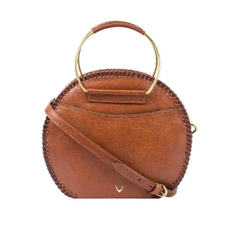 Vintage-inspired satchel with a brass buckle and leather tasselsMIMOSA 02 SATCHEL