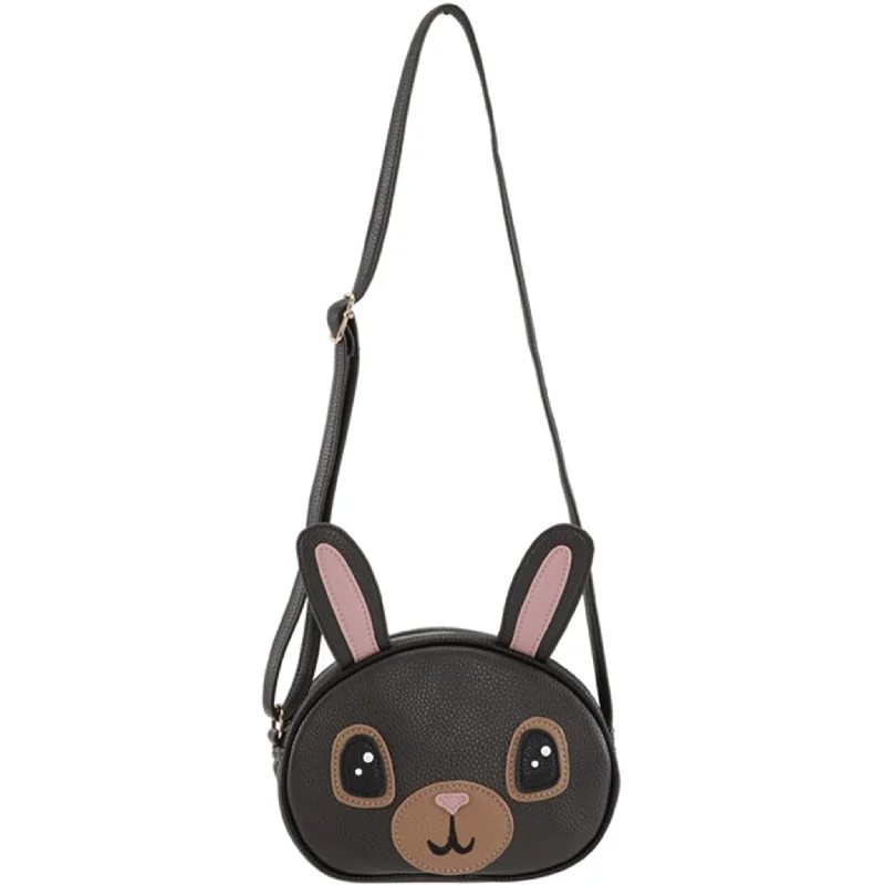 Faux fur shoulder bag with a fluffy texture for winter fashionMolo Black Bunny Bag