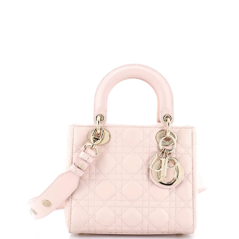 Women's leather satchel with a hand-stitched edge for a premium lookMy Lady Dior Bag Cannage Quilt Lambskin