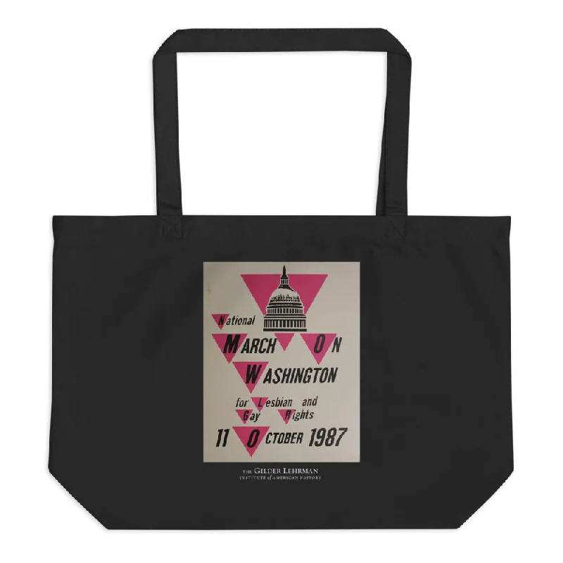 Women's hand - painted leather tote bags with unique floral motifsNational March on Washington for Lesbian and Gay Rights, 1987 (tote)