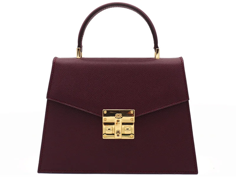 Women's leather shoulder bag with a hand - painted floral motif for a unique styleOdette Mini Dolomite - Wine Women's leather shoulder bag with a hand - painted floral motif for a unique styleOdette Mini Dolomite - Wine