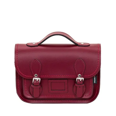 Canvas satchel with a colorful floral print for springtimeLeather Midi Satchel - Oxblood