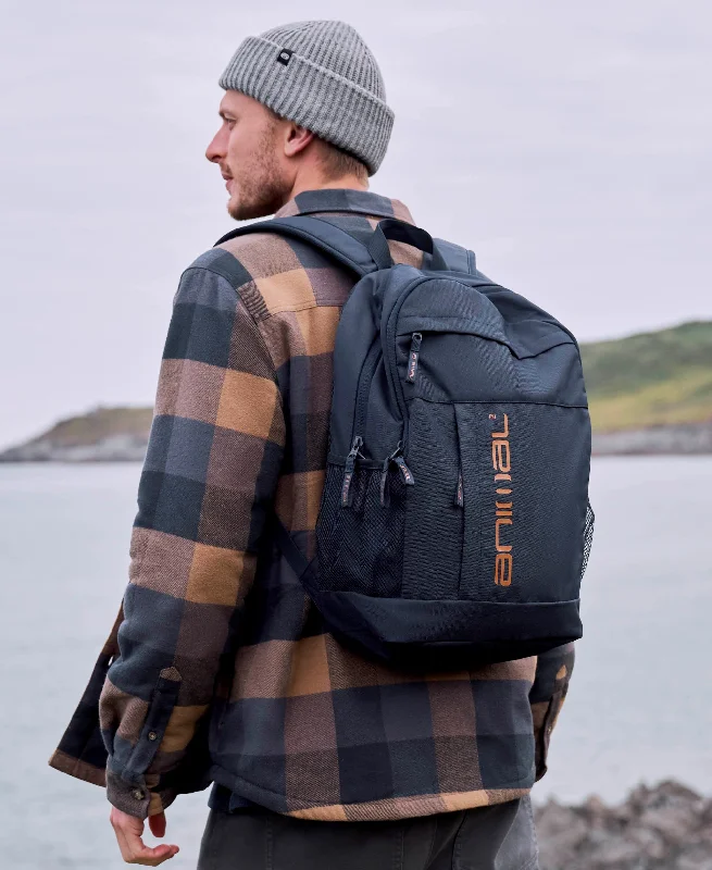 Soft suede backpack in a warm caramel color for autumn fashionMens Panelled Backpack 30L - Navy Soft suede backpack in a warm caramel color for autumn fashionMens Panelled Backpack 30L - Navy