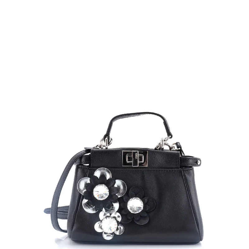 Satchel with a tassel or fringe detail for a bohemian feelPeekaboo Bag Floral Embellished Leather Micro