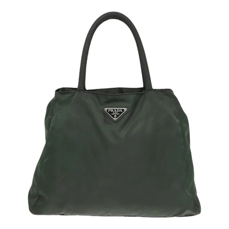 Soft suede handle bag in a muted olive shade for a sophisticated and earthy feelKhaki green nylon top handle bag