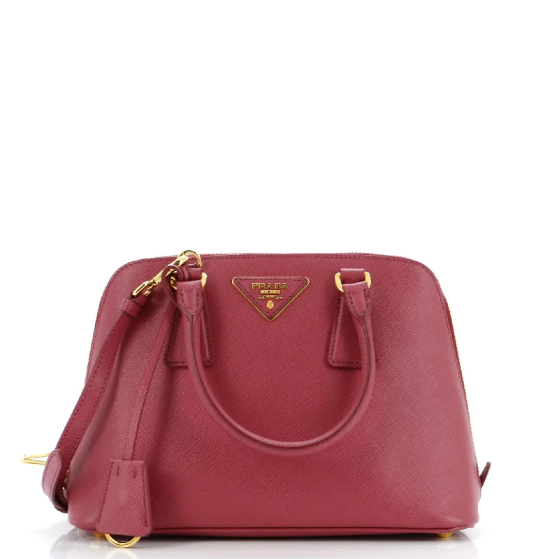 Women's leather satchel with a hand-stitched edge for a premium lookPromenade Bag Saffiano Leather Small