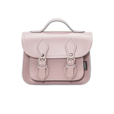 Color-blocked satchel with bold and bright colors for a trendy lookHandmade Leather Micro Satchel - Rose Quartz