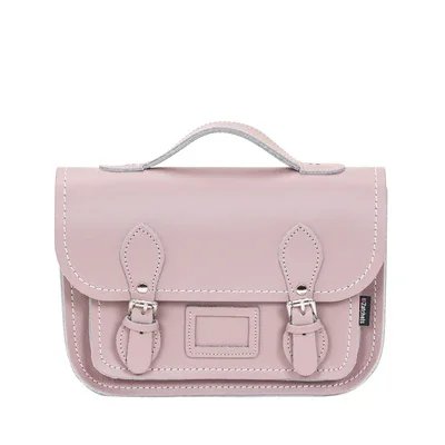 Canvas satchel with a colorful floral print for springtimeLeather Midi Satchel - Rose Quartz