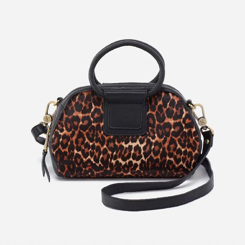 Satchel with a hidden anti-theft pocket for securitySheila Small Satchel In Leopard