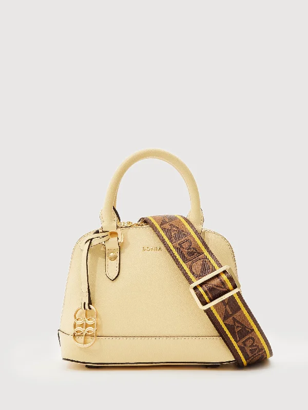 Women's leather satchel with a hand-stitched edge for a premium lookSiria Monogram Mini Satchel Bag