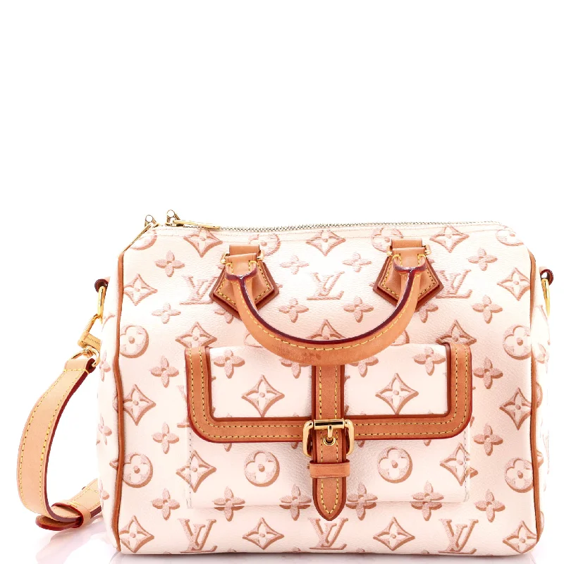 Canvas satchel with a colorful floral print for springtimeSpeedy Bandouliere Bag Fall for You Monogram Canvas 25