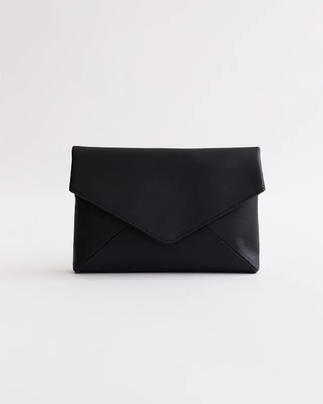 Patent leather clutch with a modern, minimalist designStella Envelope Clutch: Black