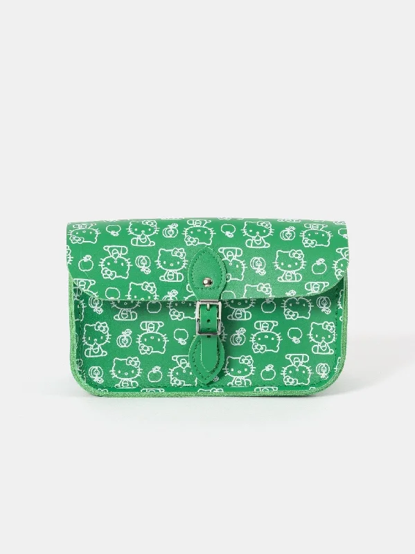 Convertible satchel that can be worn as a crossbody or shoulder bagThe Hello Kitty Mini One Buckle - Apple Green