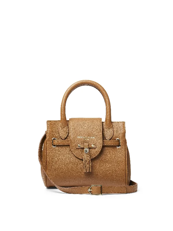 Crossbody bag with a magnetic snap closure for quick accessMini Windsor Handbag - Pebbled Tan Leather Crossbody bag with a magnetic snap closure for quick accessMini Windsor Handbag - Pebbled Tan Leather