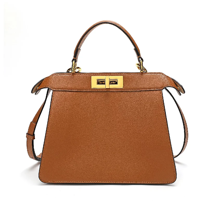 Plus-size satchel with a spacious interior for carrying all essentialsTiffany & Fred Smooth Nappa Leather Satchel/ Shoulder bag