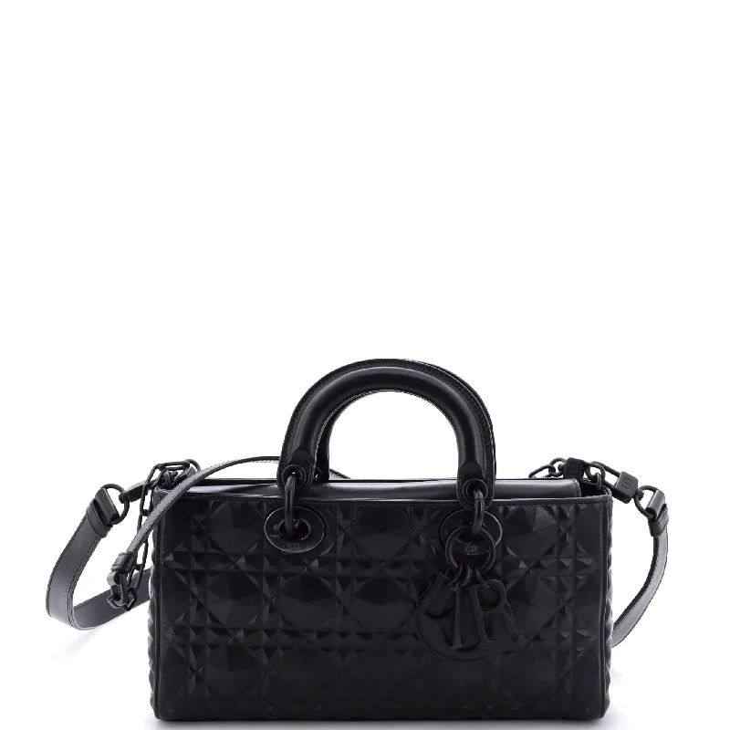 Vegan leather satchel for eco-conscious consumersUltra Matte Lady D-Joy Bag Diamond Motif Cannage Calfskin Medium