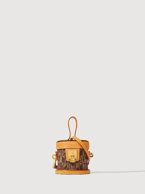 Vintage-inspired satchel with a brass buckle and leather tasselsVenice Petite Monogram Satchel Bag